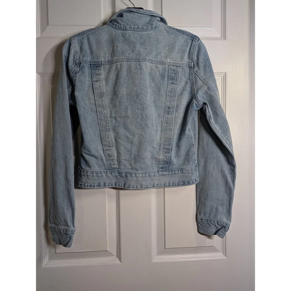 FREE PEOPLE Womens XS Blue Denim Button-Up Pockets Jean Jacket - Picture 8 of 8